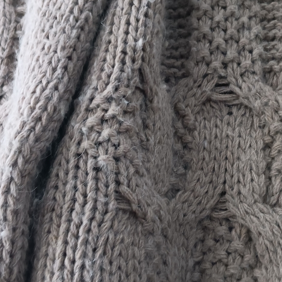 Shima Novelli Alpaca Blend Cardigan Tan Cable Knit Button Front Italy M - Picture 5 of 7
